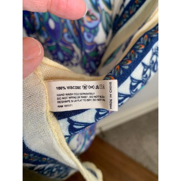 Boho Floral Open Front Kimono Shawl Duster OSFM - Picture 9 of 10